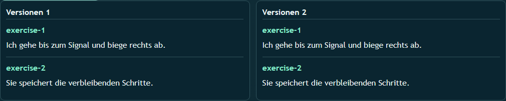 Ansicht von Bewerten und Versionen vergleichen (11)